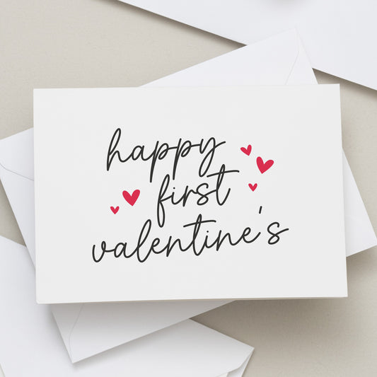 Husband First Valentine's Card, First Valentines Dady Card Boyfriend, Romantic Valentines Day Card for Her, Him, 1st Valentines Card Girl