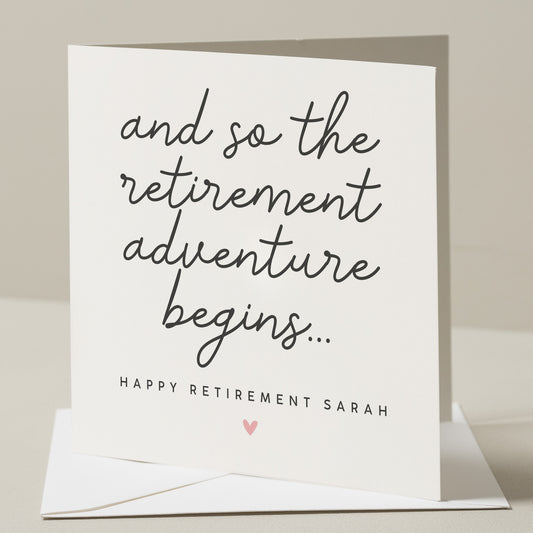 Personalised Retirement Card, Good Luck with your Retirement, Best of Luck Card, New Chapter Card, Leaving Work Card, You'll Be Missed Card