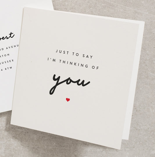 Just To Say I'm Thinking of You Card, Simple Sympathy Card, Here For You Card, Condolence Card, Sending Hug Card For Friend TH002