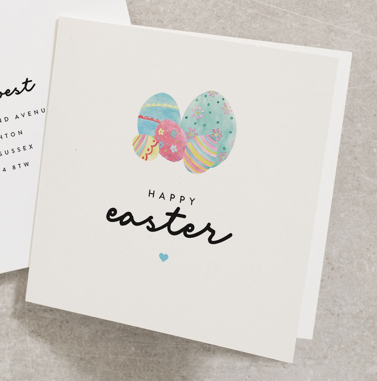 Happy Easter Card, Watercolour Easter Egg Card, Easter Card UK, For Boy, For Girl, Easter Gift, Card For EC036