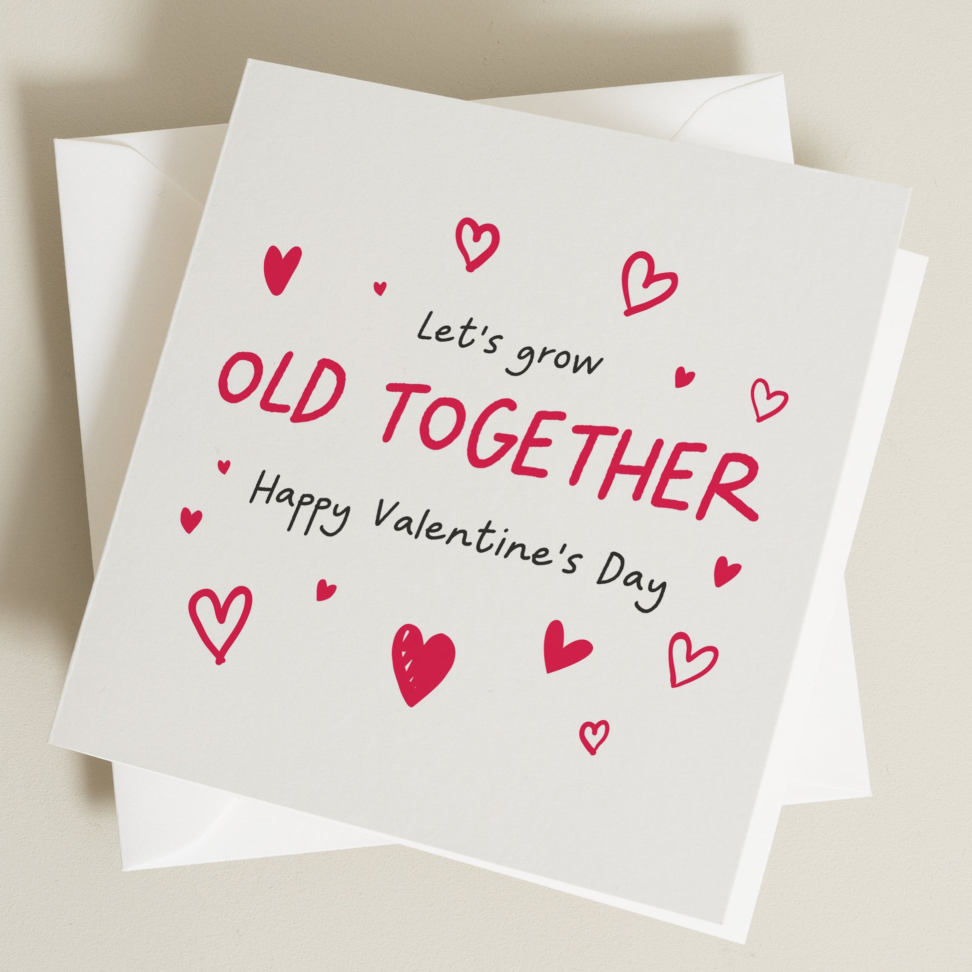 Couples Valentines Day Card, Let's Grow Old Together Romantic Valentines Day, Valentines Day Card Poem, Valentine's Card For Him Or Her