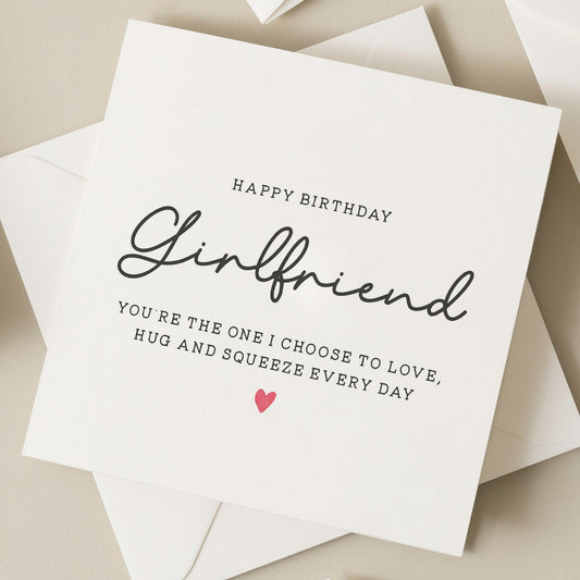 Cute Girlfriend Card, Birthday Card For Her, Birthday Card For Girlfriend, Simple Birthday Card For Her, Romantic Card, Gift For Girlfriend