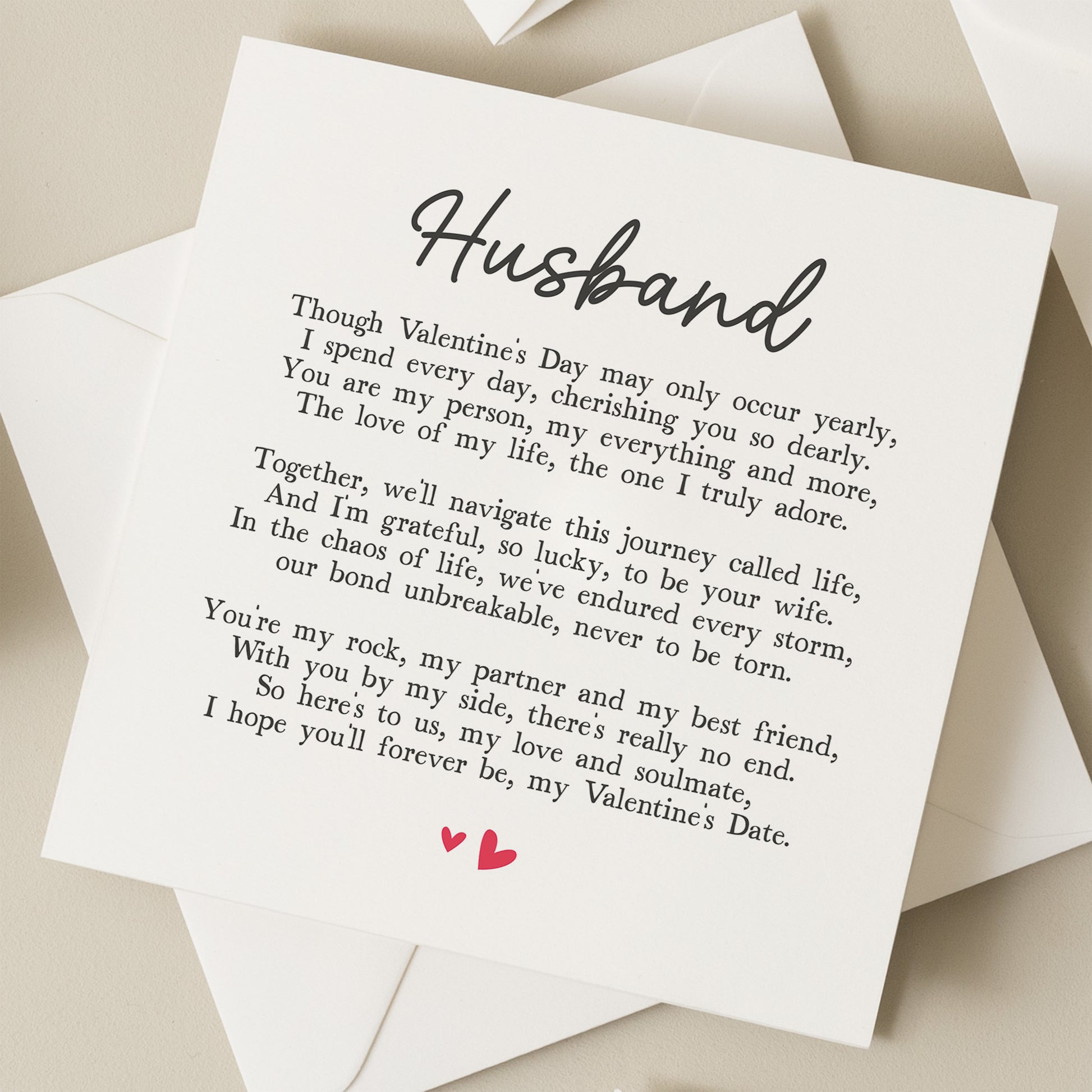 Husband Valentines Day Card, Poem Valentines Day Card For Husband, Valentines Day Card For Him, Romantic husband card, Valentine's Gift