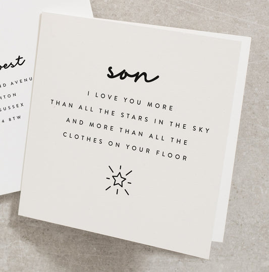 Son Birthday Card, Card for Son, Son's Birthday Card, Birthday Card for Son, Special Son, Funny Son Card, Jokey Son Card BC114