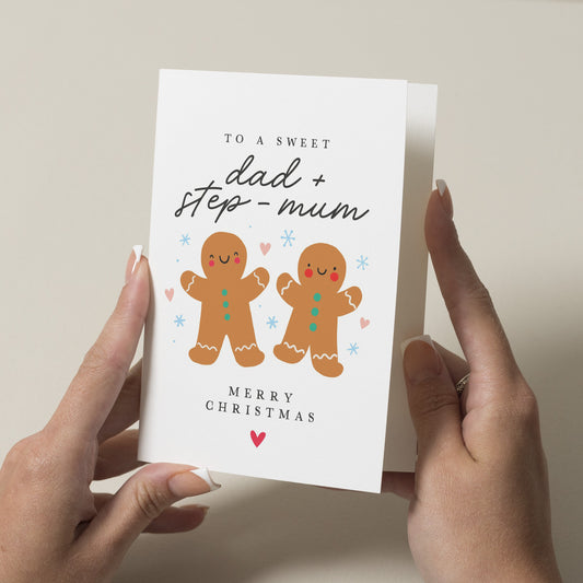Dad and Stepmum Christmas Card, Christmas Card for Dad and Step Mum, Christmas Card for Step Parents, Christmas Card to my Step-Mum