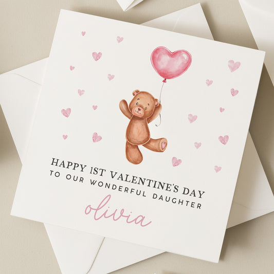 Daughter 1st Valentines Day Card, Daughter Valentines Day Card, Valentines Day Card Daughter, Personalised 1st Valentine's Card