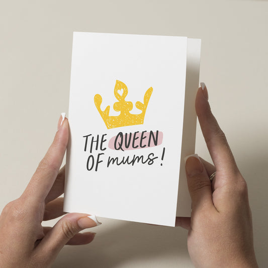 Queen Of Mums Mothers Day Card, Mum Mother's Day Card, Mothers Day Gift For Mum, Cute Mothers Day Card, Funny Mother's Day Card To Mum, Gift