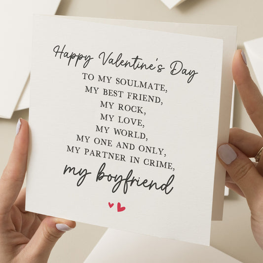 Boyfriend Valentines Day Card, Valentines Day Card For Boyfriend, Poem Valentines Day Gift, Valentine's Card Man, For Him, Partner