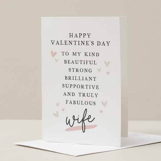 Wife Poem Card, Valentine's Card Wife, To My Wife On Valentines, Romantic Valentines Day Card for Her, Cute Valentines Day Card For Wife