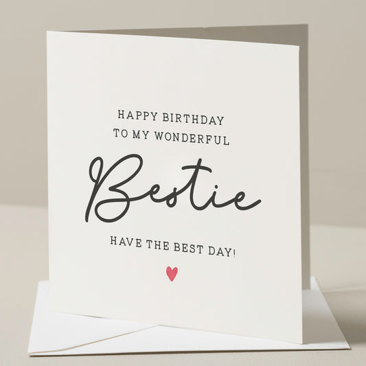 Gift For Best Friend Birthday, Bestie Birthday Card, Happy Birthday World's Greatest Bestie Card, Birthday Card For Bestie, Friend Birthday