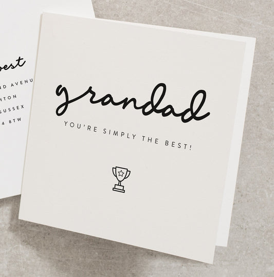 Grandad You're Simply The Best Card, Birthday Card, Grandad Card, Papa Birthday Card, Card for Granddad, Grandpa Birthday BC256
