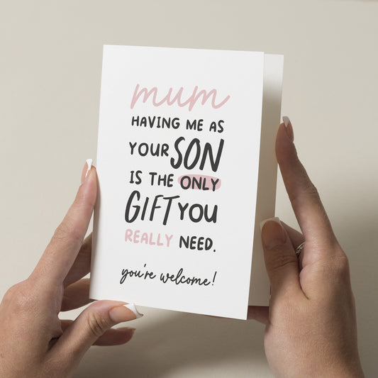 Funny Mothers Day Card, Mother And Son Mother's Day Card, Joke Mothers Day Card For Mum, Card For Mothers Day, Funny Mum Card, Birthday