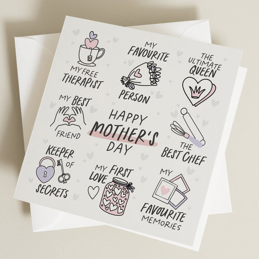 Mothers Day Card, Mum Best Friend Card, Best Mum Mother's Day Card, Mother's Day Card From Daughter, For Mum, Mummy, Grandma Card, Mum Queen