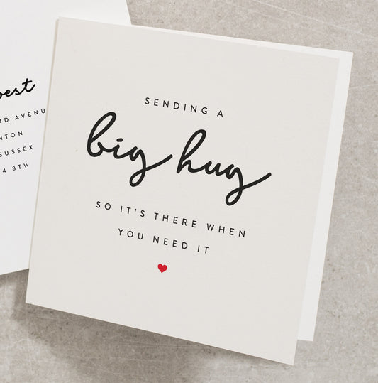 Sending a Big Hug So It's There When You Need It, Missing You Card, Long Distance Card, Hug Card, Thinking of You Card TH022