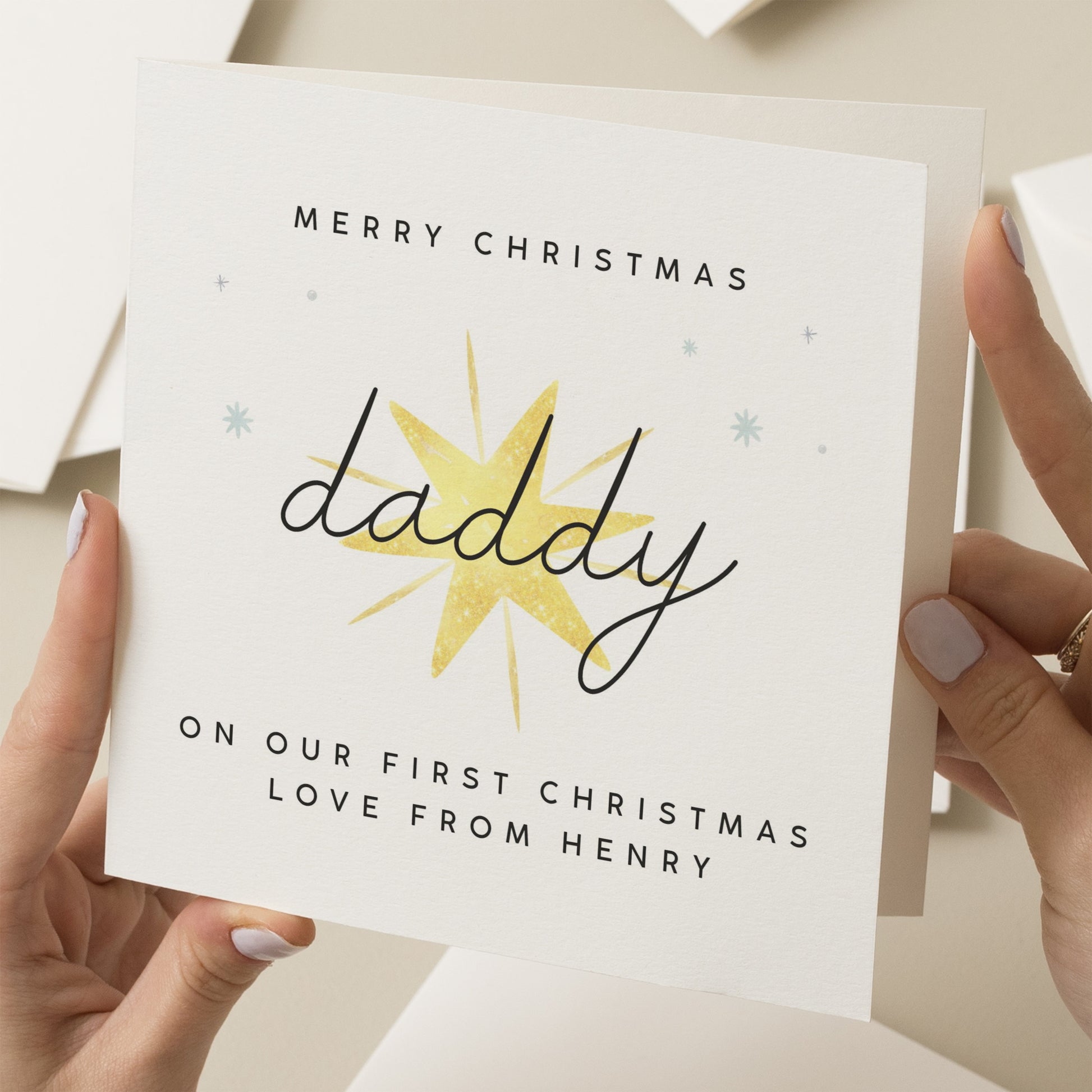 Personalised Dad Christmas Card, First Christmas As My Dad, Dad's First Christmas, Newborn Christmas Card, Christmas Card, Dad 1st Christmas