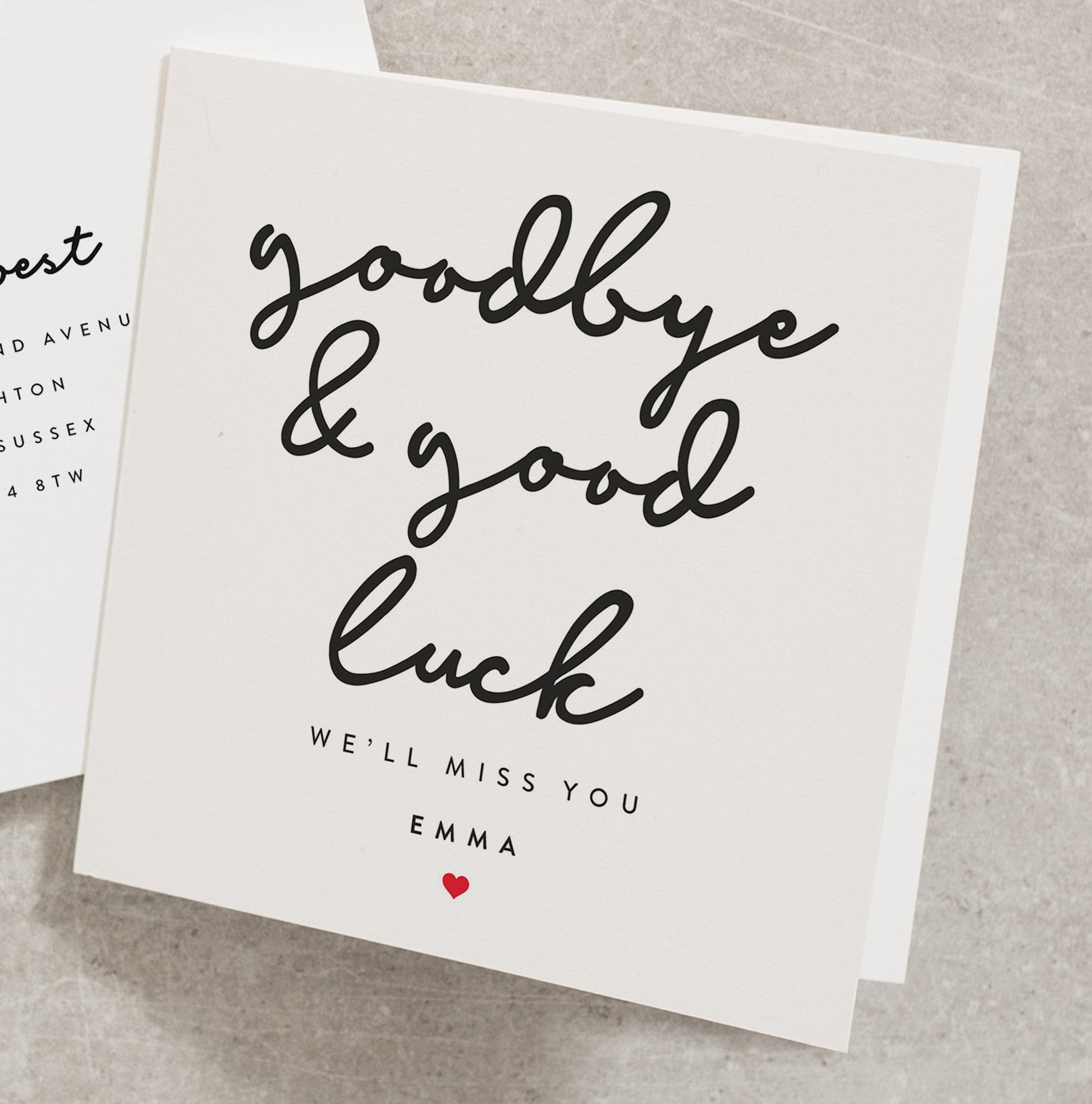 Goodbye and Good Luck On Your New Job Card, We'll Miss You Card, Personalised Good Luck On Your New Job Card, New Job Card GL007