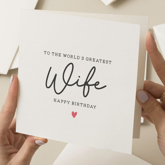 Birthday Card For Wife, World's Best Wife Birthday Card, Birthday Gift For Her, Amazing Wife Birthday Card, Romantic Card For Her