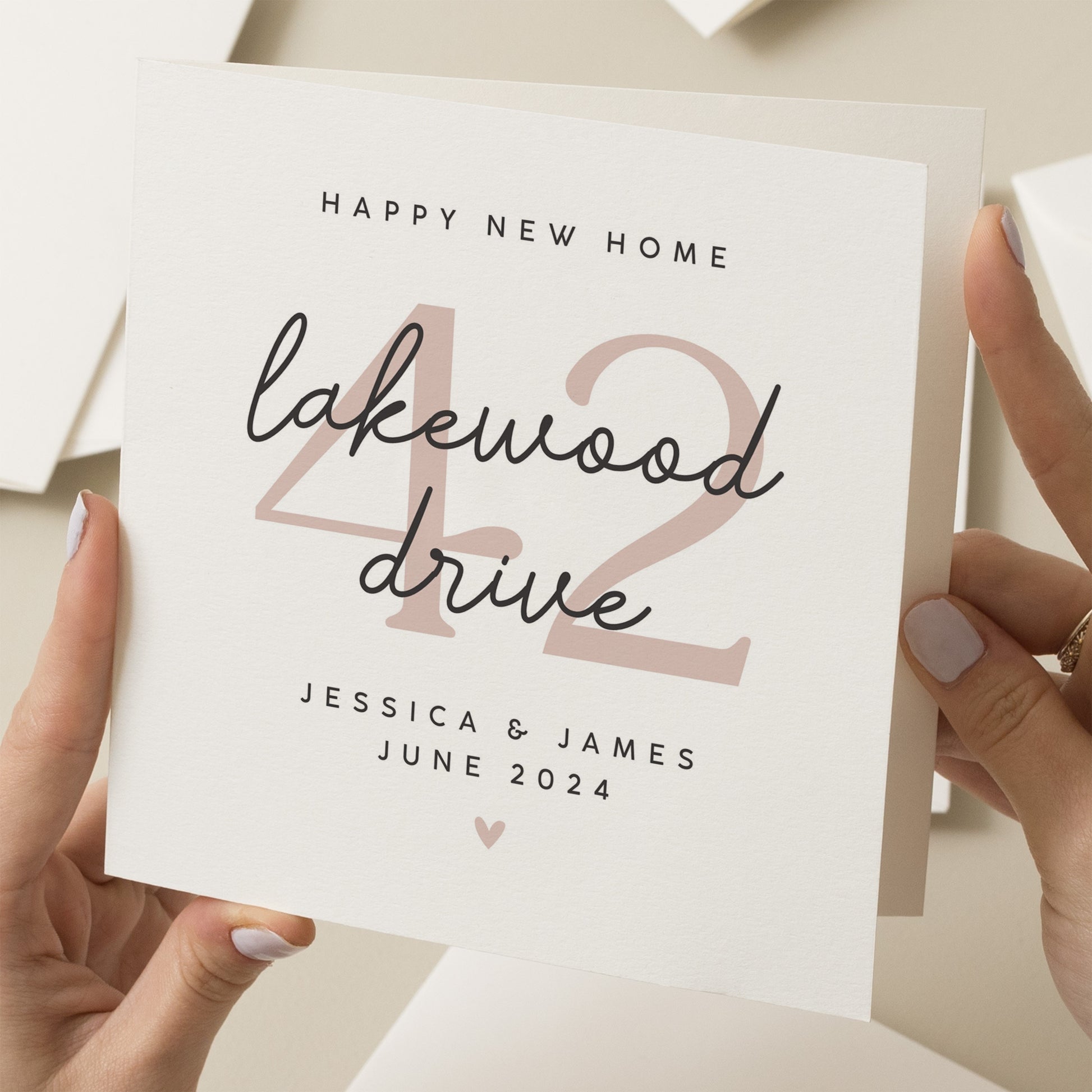Cute Happy New Home Card, Personalised New Home Greeting Card, New Home Family Card, Housewarming Gift, Congratulations Card, Moving Card