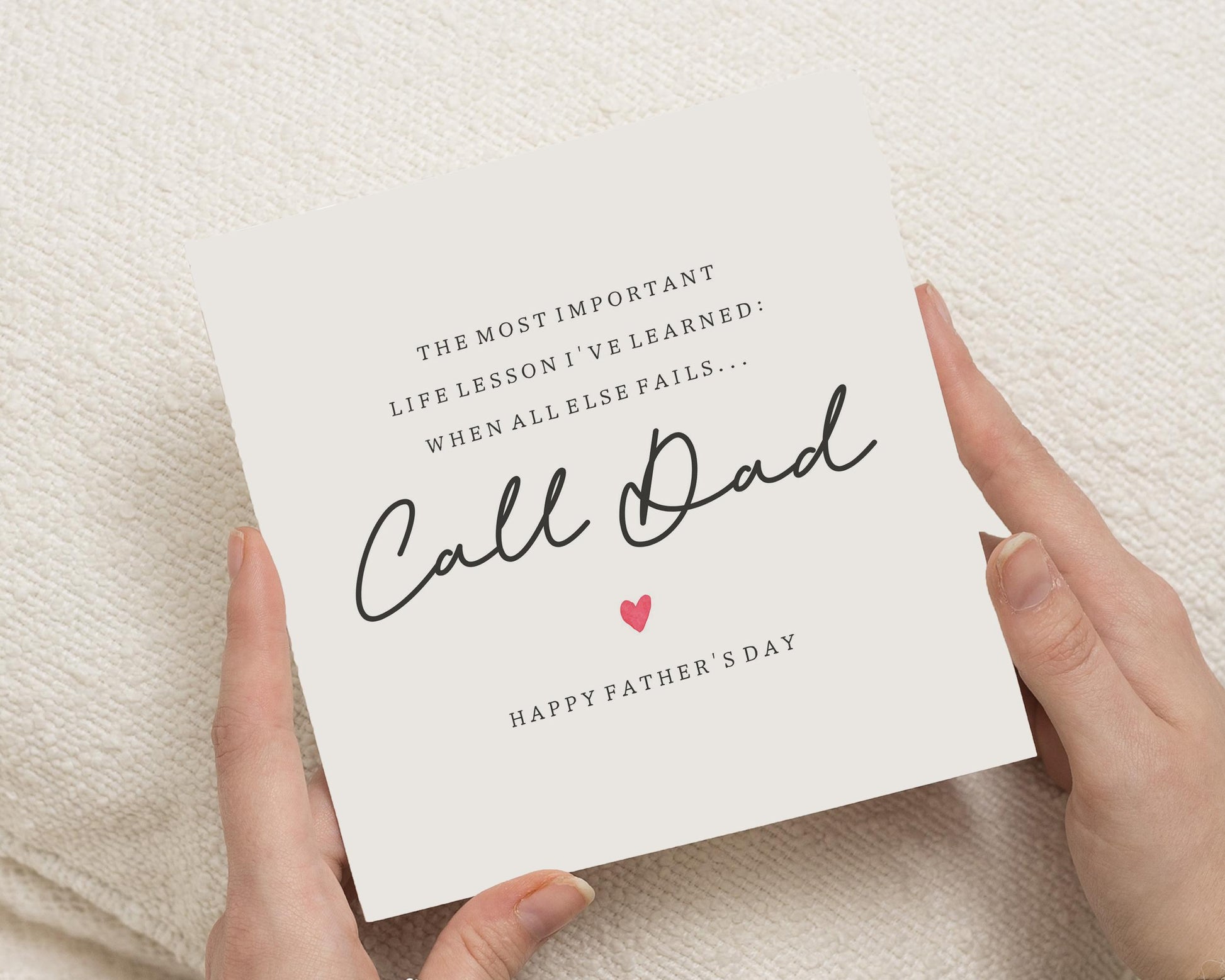 Fathers Day Card, Call Dad Card, Fathers Day Card from Daughter, Funny Fathers Day Card, Card for Dad, Simple Fathers Day Card