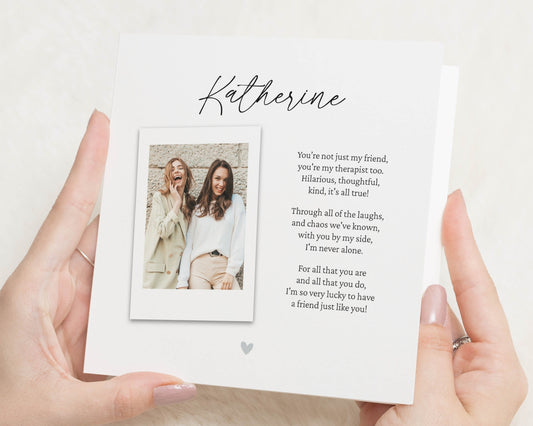 Birthday Card for Friend, Best Friend Birthday Card, Personalised Photo Birthday Card, Friend Poem Card, Birthday Card for Her