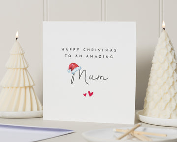 Christmas Card for Mum, Mum Christmas Card, Christmas Card for Mother, Happy Christmas Mum Card, Cute Festive Card for Mum