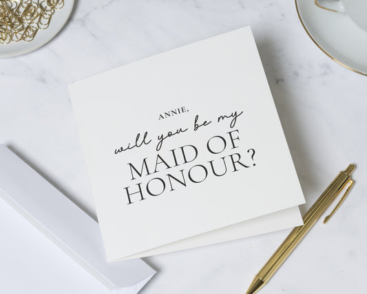 Will You Be My Maid Of Honour Card, Personalised Maid Of Honour Proposal, Bridesmaid Proposal Card, Wedding Party Card