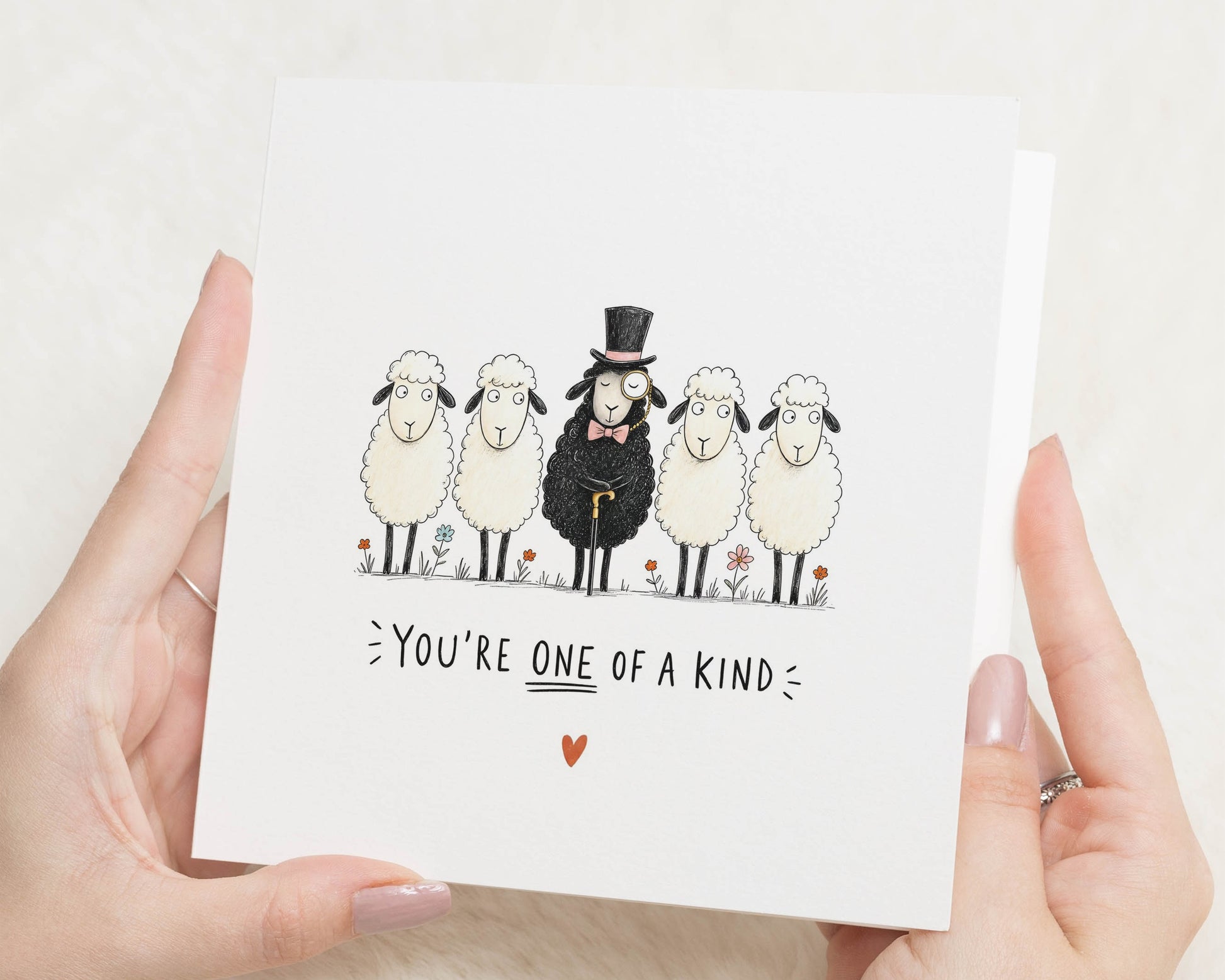 Birthday Card for Friend, Best Friend Birthday Card, Cute Sheep Birthday Cards, Funny Animal Card, One of a Kind Card for Her or Him