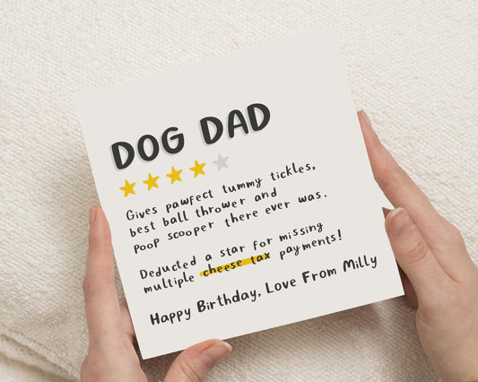 Birthday Card for Dog Dad, Funny Dog Dad Card, Birthday Card from the Dog, Dog Dad Birthday Card, Personalised Card for Him