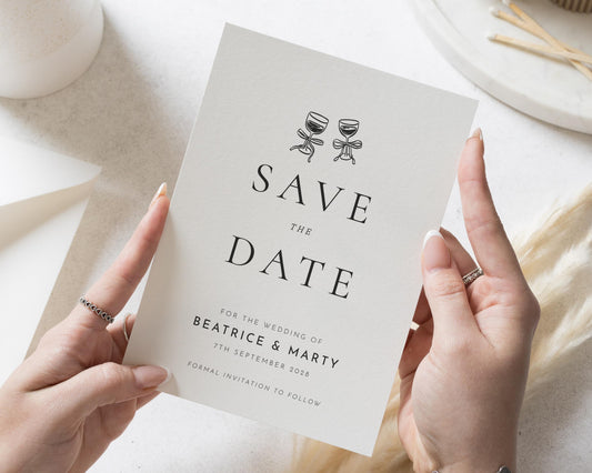 Personalised Save the Date Card, Wedding Save the Date Card, Simple Save the Date, Modern Save the Date, Custom Save the Date, Minimalist
