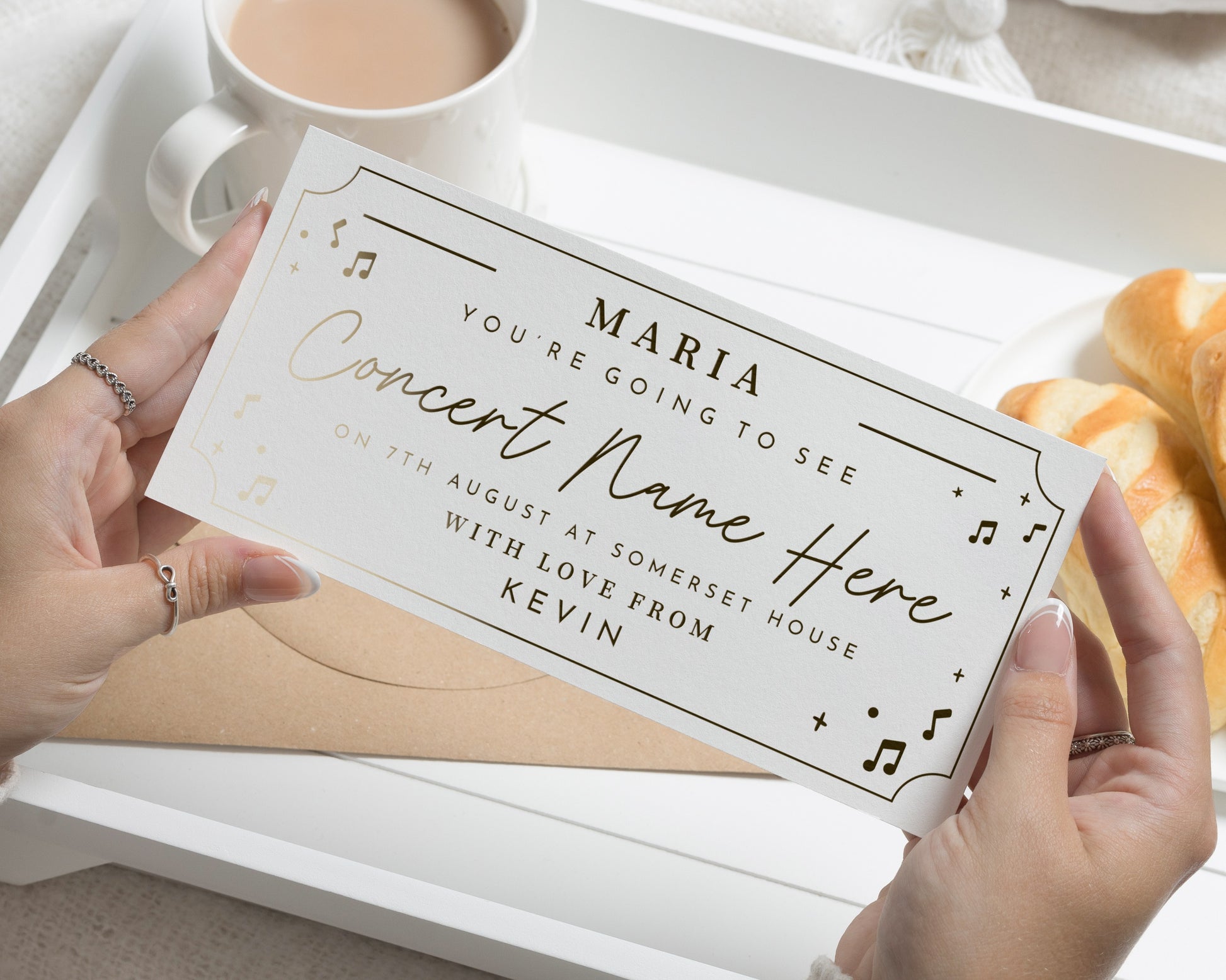 Personalised Concert Gift Voucher, Concert Ticket Gift, Gig Ticket Voucher, Music Event Voucher, Gift Experience for Her