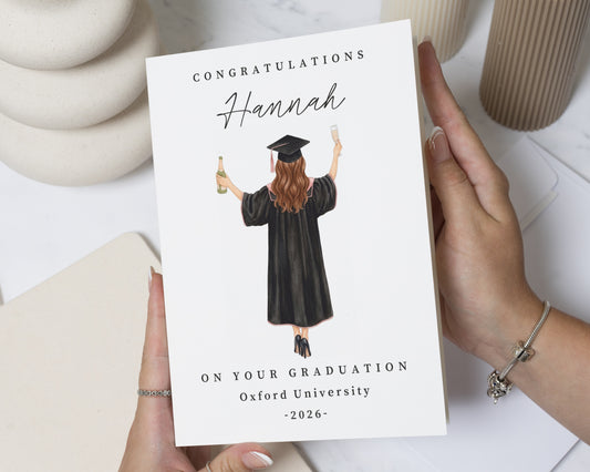 Personalised Graduation Card, Graduation Card for Her, Daughter Graduation Card, Friend Graduation Card, University Congratulations Card