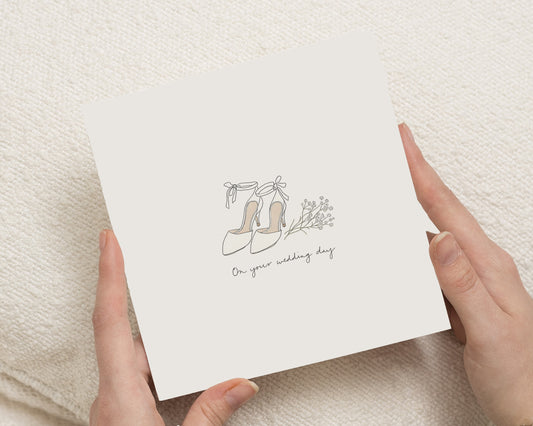 Wedding Card for Bride, On Your Wedding Day Card, Bride to Be Card, Wedding Day Card for Her, Bridal Shoes Wedding Card
