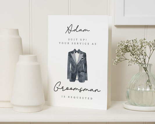 Will You Be My Groomsman Card, Groomsman Proposal Card, Personalised Wedding Party Card, Best Man Card, Usher Card for Him