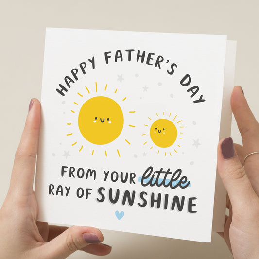 Cute Fathers Day Card For Dad, Fathers Day Dad Card, From Your Little Ray Of Sunshine, Fathers Day Gift, Gift For Dad, Cute Card For Dad