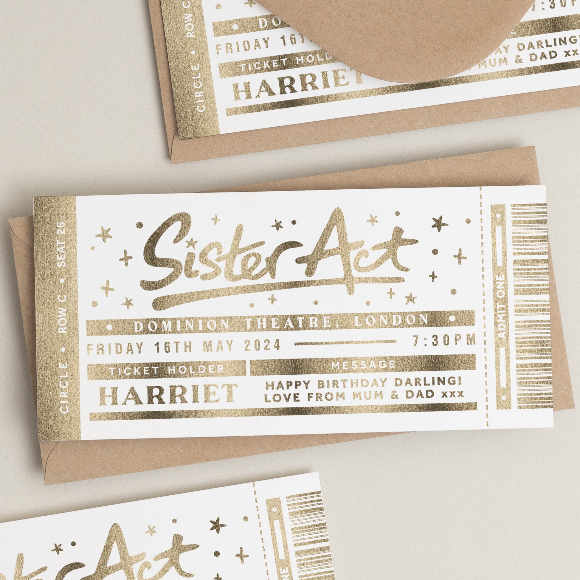 Sister Act Musical Surprise Gift Ticket, Personalised Musical Theatre Ticket, Memorabilia, Surprise Ticket Keepsake, Broadway Ticket