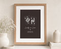 Personalised Lucky in Love Print, Black Couple Wall Art, Playing Card Wedding Gift, Anniversary Gift, Bedroom Wall Art