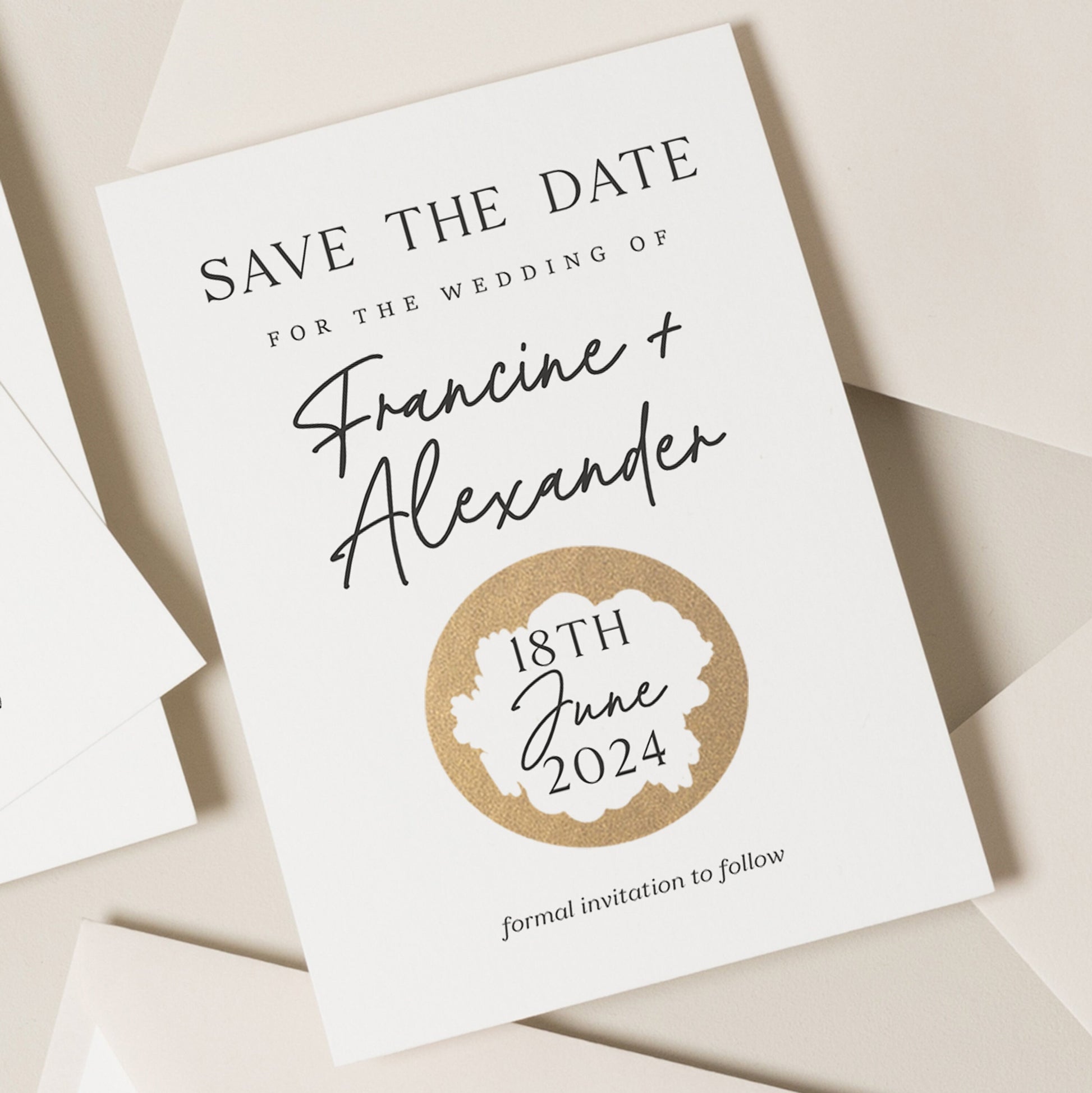 Scratch Off Save The Date Cards, Modern Save The Date Scratch Card, Classic Wedding Save Our Date Cards, Wedding Date Announcement Card