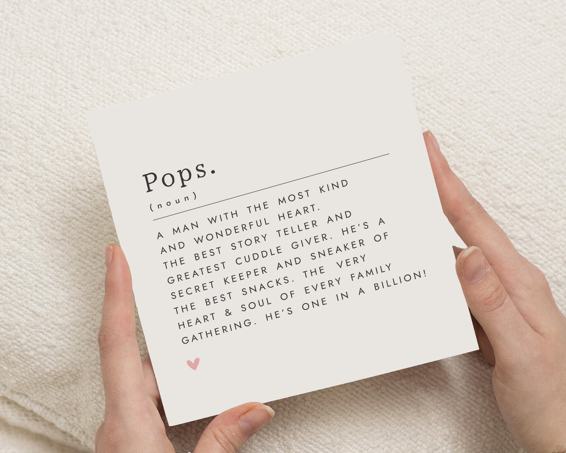 Fathers Day Card for Pops, Birthday Card for Pops, Card for Dad, Pops Definition Card, Cute Fathers Day Card, Personalised Card