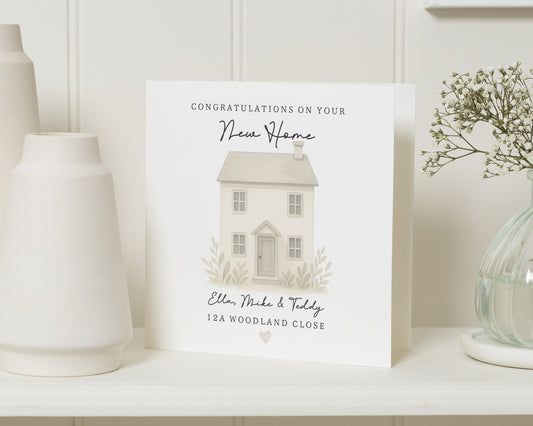 New Home Card, Personalised New Home Card, Housewarming Card, Congratulations Card, New Home Gift, Custom Address Card