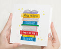 Thank You Teacher Card, Personalised Teacher Card, Thank You Card for Teacher, Miss Wilson Card, End of Term Card, Book Stack Card
