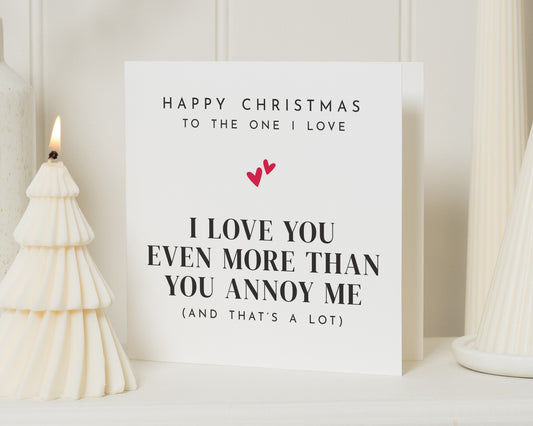 Christmas Card for Partner, Funny Christmas Card, I Love You Card, Christmas Card for Husband, Wife, Boyfriend, Girlfriend, Romantic Card