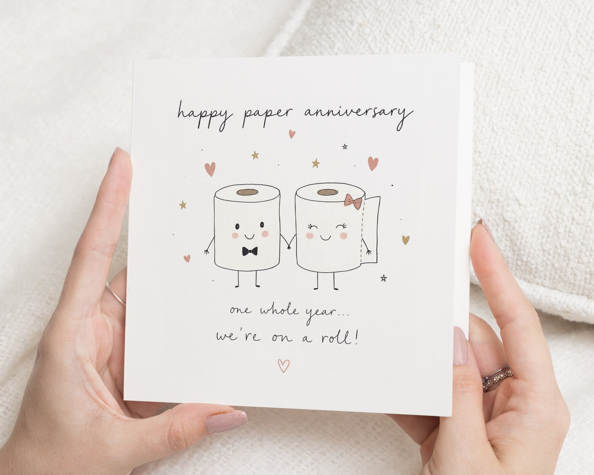 Paper Anniversary Card, 1st Anniversary Card, First Wedding Anniversary Card, Anniversary Card for Husband, Anniversary Card for Wife