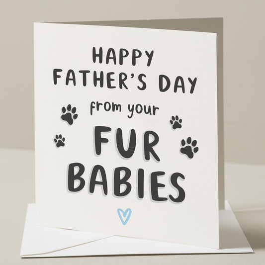 Fathers Day Card From The Dog, Fur Dad Card For Him,  Dog Dad Gift, Happy Fathers Day, Cat Dad Card, Fur Dad Fathers Day Card, Gift From Pet