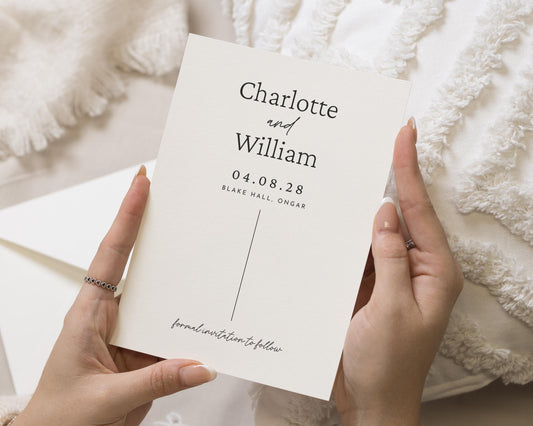 Personalised Save the Date Card, Wedding Save the Date Card, Minimal Save the Date, Simple Save the Date, Custom Wedding Save the Date Card