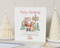 Christmas Card for Niece, Merry Christmas Card, Personalised Christmas Card for Girl, Cute Santa Card, Reindeer Christmas Card