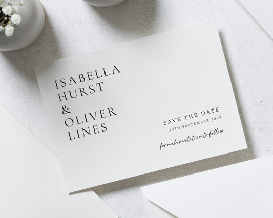 Personalised Save the Date Card, Wedding Save the Date Card, Simple Save the Date, Minimal Save the Date, Custom Save the Date Card