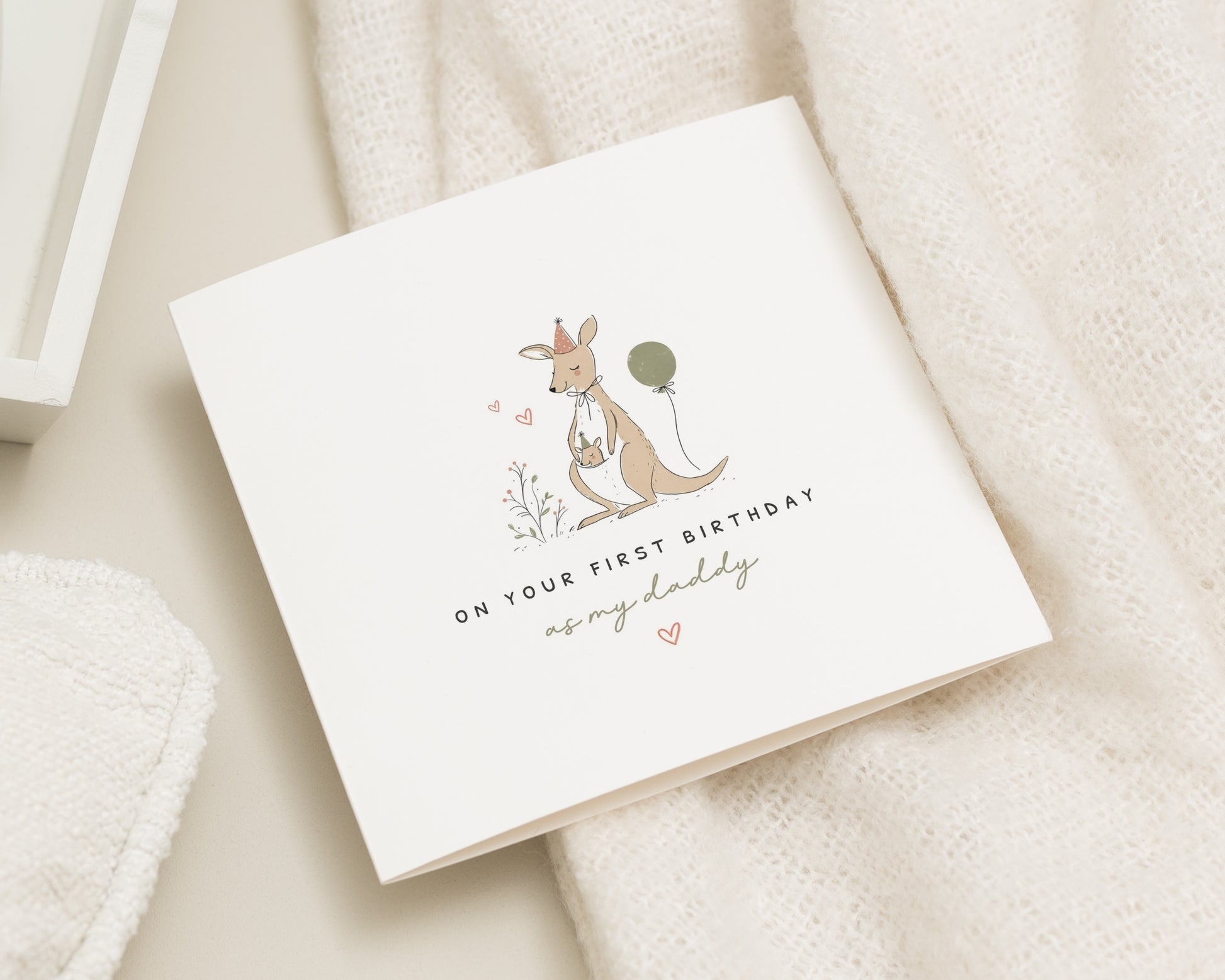 Daddy Birthday Card, First Birthday as My Daddy Card, Dad Birthday Card from Baby, New Dad Birthday Card, Cute Kangaroo Birthday Card