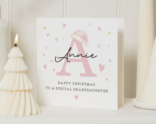 Christmas Card for Granddaughter, Personalised Granddaughter Christmas Card, Special Granddaughter Christmas Card, Cute Christmas Card