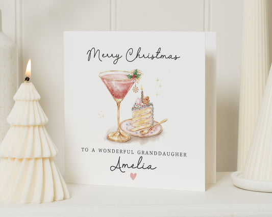 Merry Christmas Card for Granddaughter, Personalised Christmas Card, Granddaughter Christmas Card, Christmas Card for Her