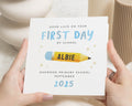 First Day of School Card, Good Luck Card for Boy or Girl, Personalised School Card, Custom Name Card, Starting School Card